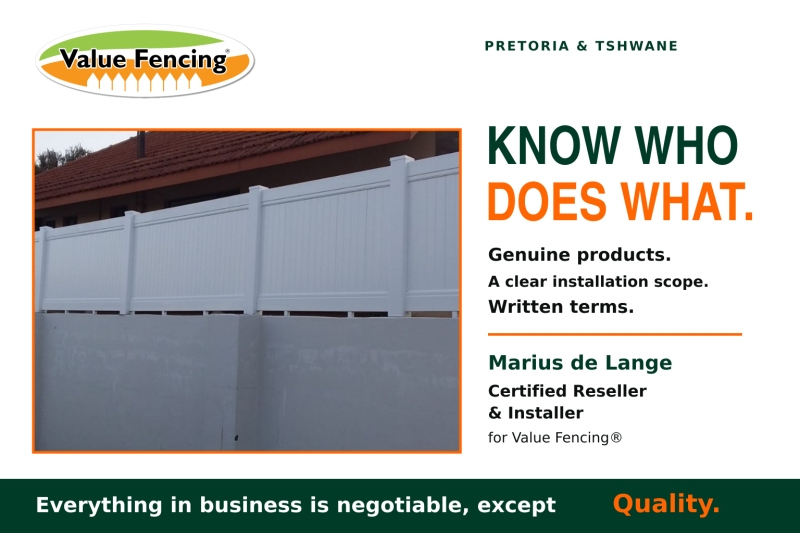 contracting business details approved product categories genuine pvc materials installation workmanship written quotation terms supply and installation specialist project requirements local product ad