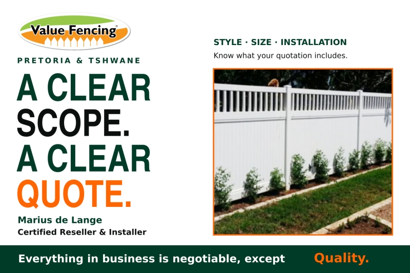pretoria pvc fence supplier tshwane local
